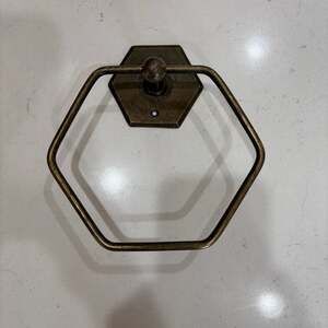Brass LookingHexagon Towel Ring